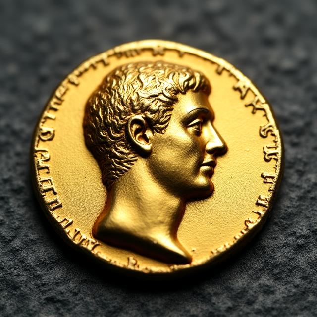 Moneta d'oro dell'Impero Romano con effigie imperiale
